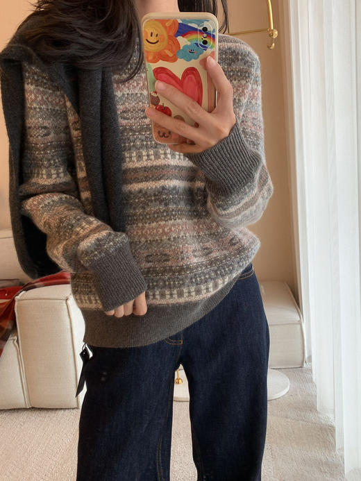 16-5 小禾 绵羊毛牦牛绒混纺 围巾 三角巾 商品图7