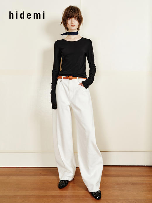 hidemi副线小h 香蕉裤Banana Pants系列宽松毛边茧型牛仔裤弯刀裤长裤 商品图6