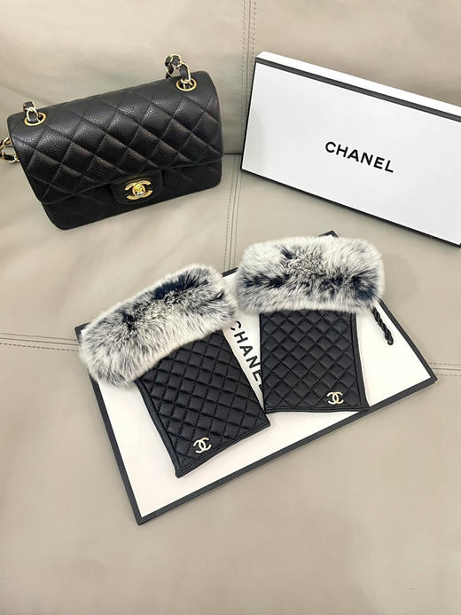 秋冬特惠💰240 香奈儿女士新款高档毛呢短款手套选用进口小羊皮 商品图3