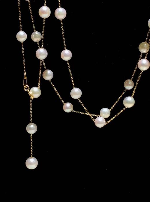 【私席真珠·新年盛宴】18k金镶 AKOYA珍珠项链4-5mm 近圆 商品图2