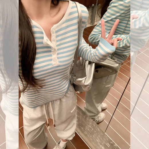 <曾小咸推荐>现货秒杀 ！微信超特价！韩系条纹针织衫 日常139.99 立减60 秒杀79.99！！ 商品图6