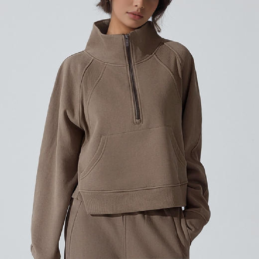 跃牌【美西西系列】半拉链烟囱领SCUBA卫衣 运动宽松百搭保暖秋冬瑜伽服WY-02 商品图9