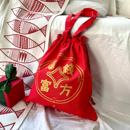 （现货秒发）壁虎瑜伽【钱方暴富包】大红布袋 商品图0