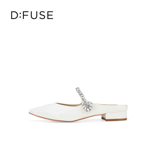 Dfuse迪芙斯2026春季新款尖头钻链半包头平跟穆勒拖鞋凉拖鞋舒适女鞋DFE1110025 商品图6