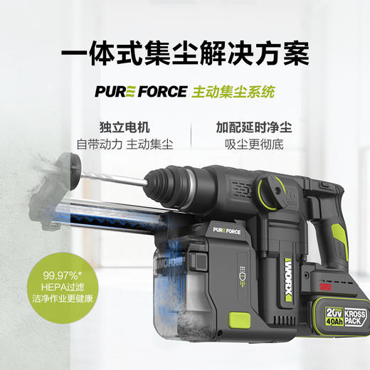 威克士20V 26mm 无刷重载电锤WU391T 商品图2