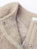 浅燕麦色羊羔毛质感圆领外套 单排金属纽扣衍缝格纹宽松显瘦秋冬温柔气质通勤保暖上衣 商品缩略图2