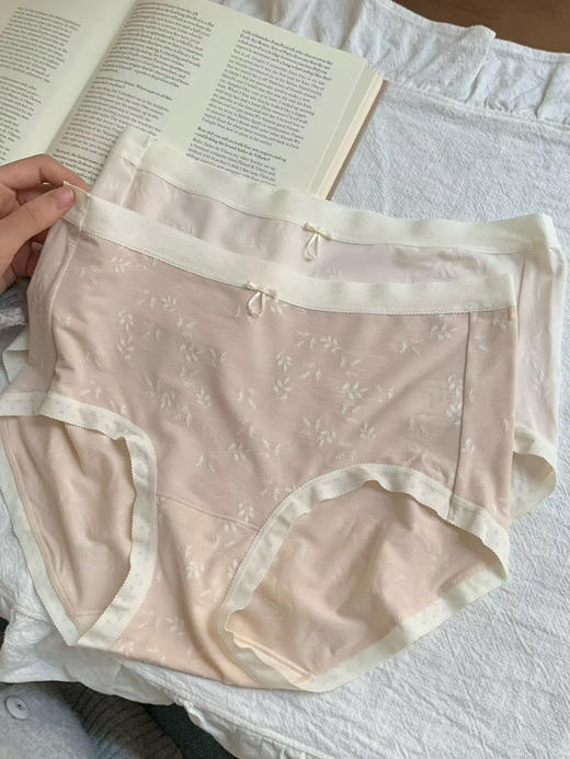 3条装！仙仙蕾丝内裤7A抑菌内裤 提花肌理千鸟格温柔清新 商品图6