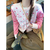 <曾小咸推荐>2.11现货秒杀 ！微信超特价！韩系撞色波点针织开衫 日常209.99 立减120 秒杀89.99！！ 商品缩略图2