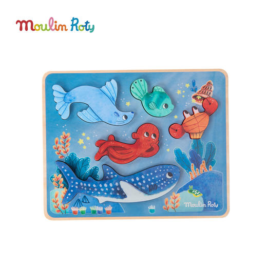 Moulin Roty 木质嵌板拼图 益智木玩 雨后精灵系列 适合1岁+ 法国品牌 -715125 商品图2