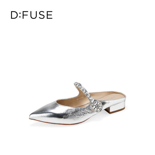 Dfuse迪芙斯2026春季新款尖头钻链半包头平跟穆勒拖鞋凉拖鞋舒适女鞋DFE1110025 商品图10