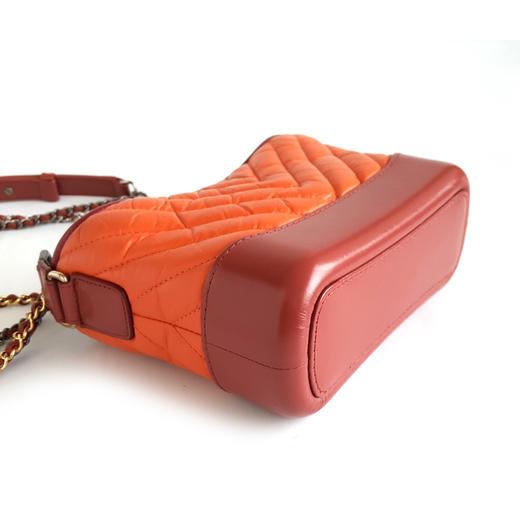 【95新】CHANEL香奈儿Gabrielle系列A91810 Y83983 K1164小号红橘拼色V纹Gabrielle流浪包单肩斜挎包女士 311225AK19 商品图6
