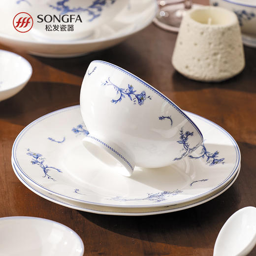 28头蓝星风铃骨瓷釉中餐具 商品图3