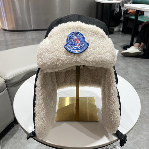 秋冬特惠💰180 蒙口冬季复古翻毛皮飞行员帽子男女保暖护脖雷锋帽加绒护耳骑行防寒帽 商品图2