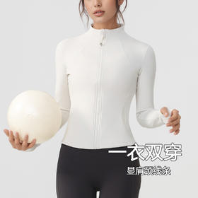 跃牌【美西西系列】Define运动外套紧身跑步小蛮腰拉链开衫健身长袖瑜伽服女WT-80