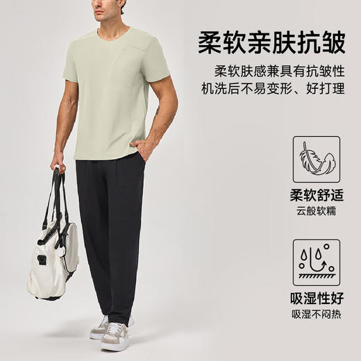 跃牌【欲动春风】男装系列 春夏运动短袖抗菌凉感透气宽松休闲健身跑步T恤51241 商品图3