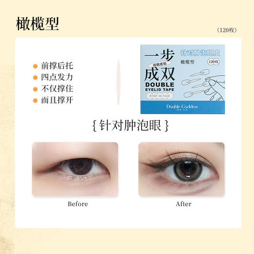 【19.9抢120贴❗️隐形双眼皮贴】5种定制型号，各种眼型精准调整，一步成双服帖更粘人，轻松撑起不费力，新人用双眼皮贴送手柄隐形网纹双眼皮贴QQ 商品图4