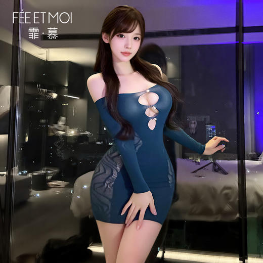 【情趣内衣】霏慕 水月明珠网眼修身包臀裙7519 商品图1
