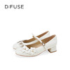 Dfuse迪芙斯2026春季新款小圆头立体格桑花小粗跟玛丽珍单鞋女鞋DFE1111016 商品缩略图13