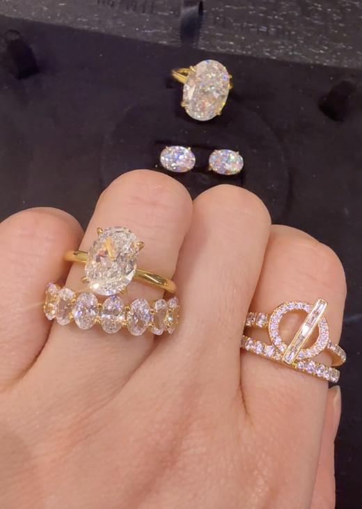 GAONAS  金色时尚贵气金色蛋形排戒11711JGO 商品图3