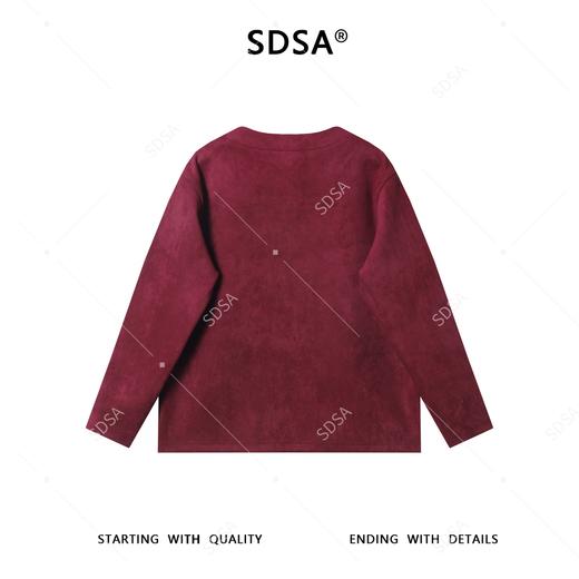 26T10SDSA秋冬新款痞帅男装简约植绒纯色拼接小V领卫衣百搭宽松上衣 商品图5