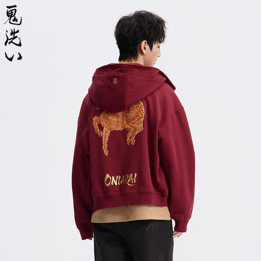 ONIARAI/鬼洗26新品黑标石器时代洞穴画廊满版连帽外套男 A340019 商品图0