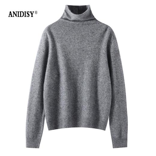 山羊绒高领长袖单排扣针织开衫外套 商品图4