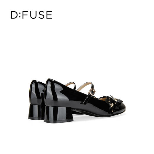 Dfuse迪芙斯2026春季新款小圆头立体格桑花小粗跟玛丽珍单鞋女鞋DFE1111016 商品图10