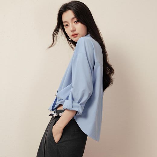 【商场同款】诗凡黎设计感扭结衬衫25秋新款通勤上衣女3G8321371 商品图2