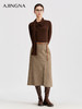 【商场同款】阿菁娜新款松弛感半身裙斜线分割高腰设计面料垂顺通勤简约氛围单品A31C113003 商品缩略图0