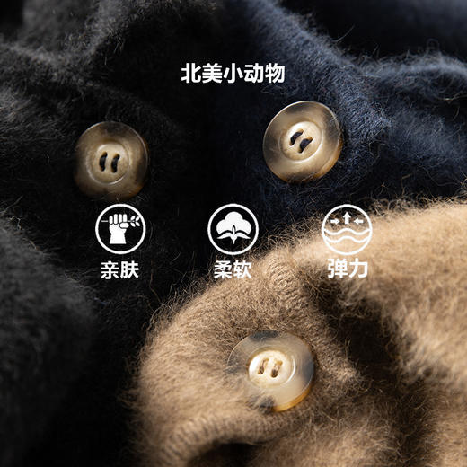 北美小动物系列~极简百搭翻领一粒扣腰带中长款大衣外套XDW260498 商品图4