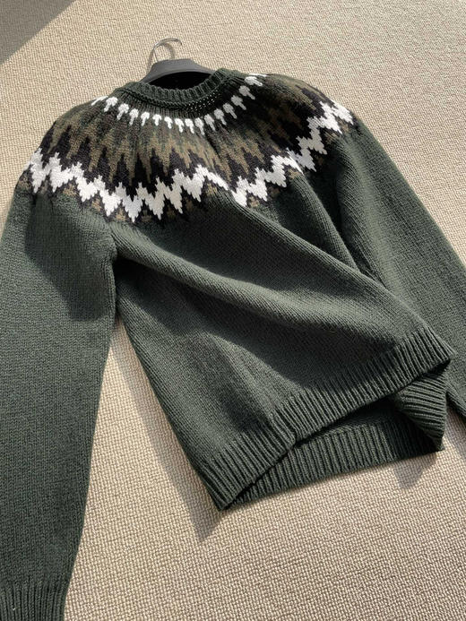 16-6排他性独家圆正 GG纯手工钉珠 重磅费尔岛羊毛提花套头衫 我穿L宽松 商品图14