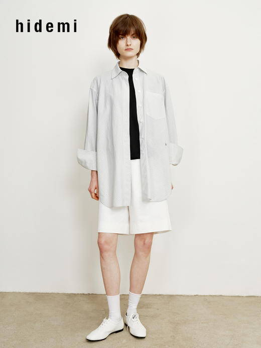 hidemi副线小h 小男孩色织格纹休闲宽松长袖衬衫外套长裤包三件套 商品图6