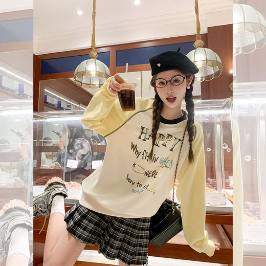 【129元任选2件】现货！学院风格子高腰a字短百褶裙 商品图0