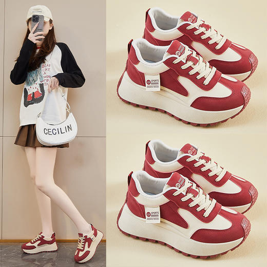 ins韩版阿甘鞋女潮2025春季新款增高学生跑步运动休闲街拍XFK858聚★为爱严选 商品图3