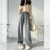 西遇加绒阔腿裤女冬季新宽松慵懒垂感糯米裤高腰拖地休闲裤SS052001 商品缩略图3