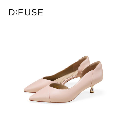 Dfuse迪芙斯2026春季新款尖头中空细跟柔软羊皮通勤高跟单鞋女鞋DFE1114020 商品图7