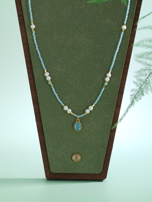 子佩集【蓝梦风华】银S925珍珠惜王妃项链【SGN0670003】2mm蓝珠4mm珍珠惜王妃蓝椭圆2601 商品图3