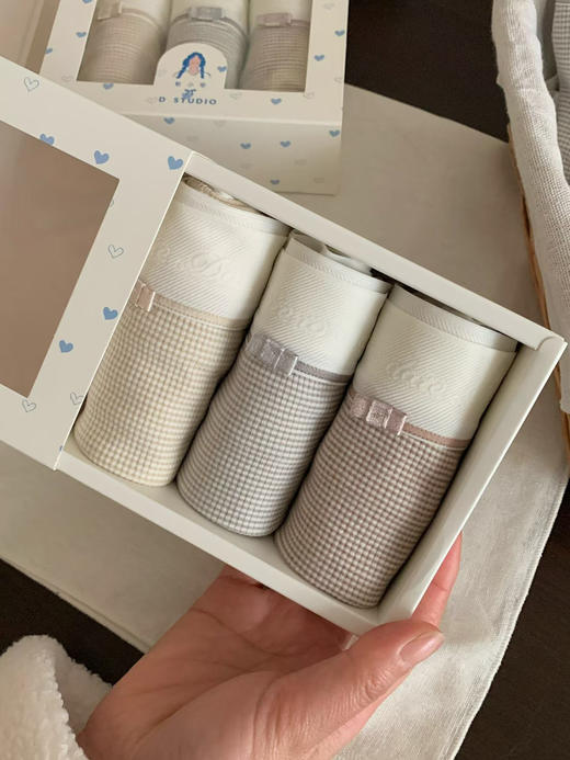 3条装！仙仙蕾丝内裤7A抑菌内裤 提花肌理千鸟格温柔清新 商品图12