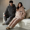 丁摩 情侣睡衣冬季三层夹棉加厚加绒天鹅绒珊瑚绒男女士连帽家居服套装5ZF-16001 商品缩略图0