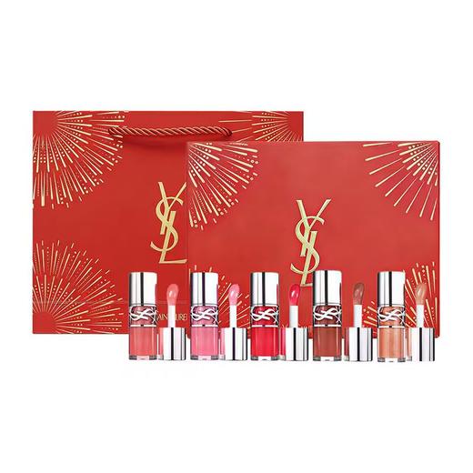 送礼袋【圣罗兰新春版礼盒】YSL圣罗兰啵啵唇冻唇蜜五件套3ml*5支 香港直邮 商品图9