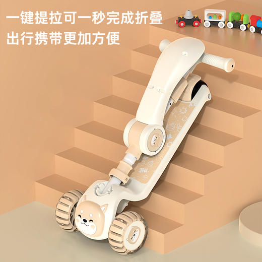 【音乐灯光轻便折叠❗️稳固防翻顺畅滑行】儿童滑板车男女宝宝三合一滑行折叠滑步车 商品图1