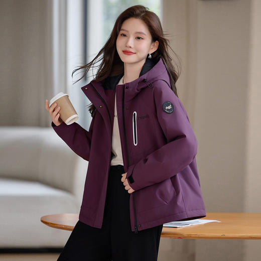 丁摩 棉服女款冬季加厚保暖羊毛派克服超好看夹棉冲锋衣外套潮5ZF-6696 商品图1