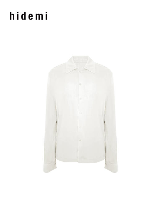 hidemi副线小h 宽松简约翻领长袖T恤开衫 商品图8