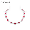 GAONAS贵气臻奢红色花朵满镶项链11801XR 商品缩略图0