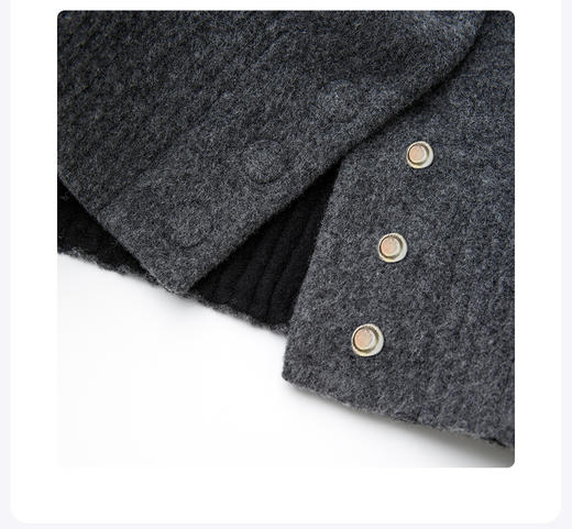 ROMI STUDIO水貂皮草毛领澳洲羊毛短款夹克毛呢外套RWCWWG6553【可拆卸水貂毛领】 商品图5