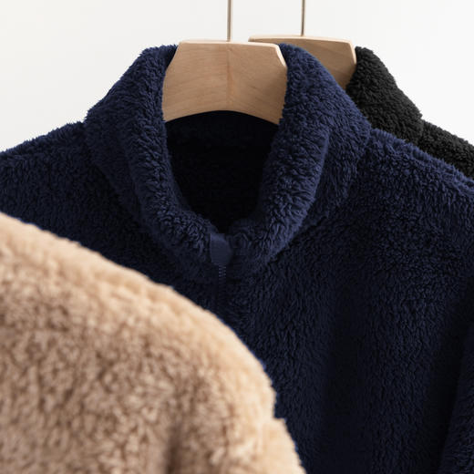 男士长绒摇粒绒保暖立领拉链夹克外套 商品图6