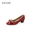 Dfuse迪芙斯2026春季新款小方头蝴蝶结舒适矮粗跟单鞋高跟鞋女鞋DFE1111011 商品缩略图10