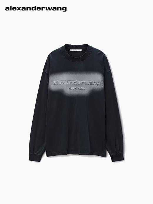 反光涂层字母tee，浮雕大印花工艺。水洗做旧宽松圆领长袖E010668 商品图6