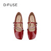 Dfuse迪芙斯2026春季新款斜方头钻链亮面漆皮玛丽珍单鞋平跟鞋女鞋DFE1111017 商品缩略图8