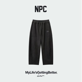 NPC潮牌羊毛混纺空气双面绒松紧腰弯刀裤休闲卫裤NP5CSP02
